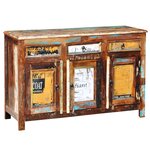 vidaXL Placard vintage avec 3 tiroirs 3 portes Bois massif récupéré