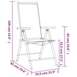 vidaXL Ensemble à manger de jardin 7 Pièces noir aluminium