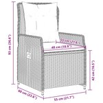 vidaXL Ensemble à manger de jardin 5 Pièces coussins gris résine tressée