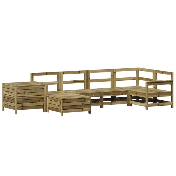 vidaXL Salon de jardin 7 Pièces bois de pin imprégné