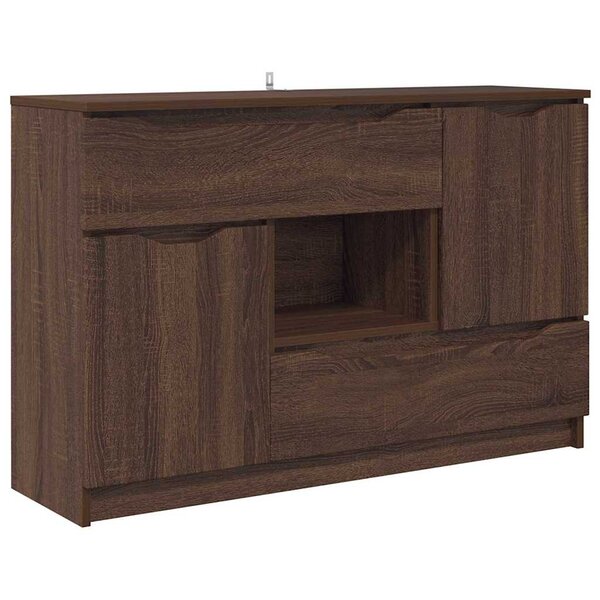 vidaXL Buffet avec tiroir Chêne brun 100 x 30 x 65 6 Bois d'ingénierie