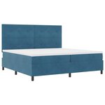 vidaXL Lit à ressort LED avec matelas Bleu foncé 200 x 200 cm tissu