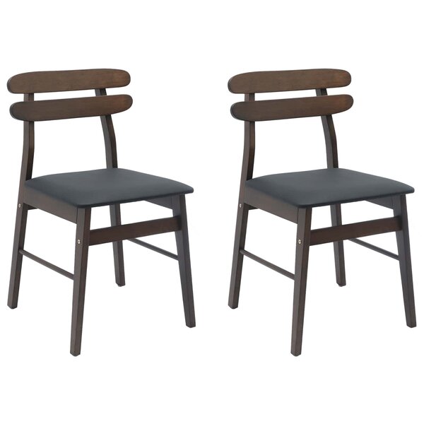 vidaXL Chaise de salle à manger 2 Pièces Marron clair et noir