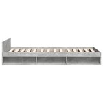 vidaXL Cadre de lit et tiroir gris béton 90x200 cm bois d'ingénierie