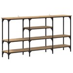 vidaXL Table console avec étagère chêne artisanal 160 x 29 x 80 cm