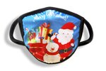 Masque Noel Enfant En Tissus Lavable 30 Fois - Motif Noel - couleur bleu