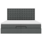VidaXL Cadre de lit ottoman avec matelas gris foncé 200x200cm tissu