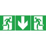 Pictogramme signalisation d'évacuation repositionnable sortie de secours en bas/haut à droite/gauche
