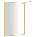 vidaXL Paroi de douche avec verre ESG transparent doré 140x195 cm