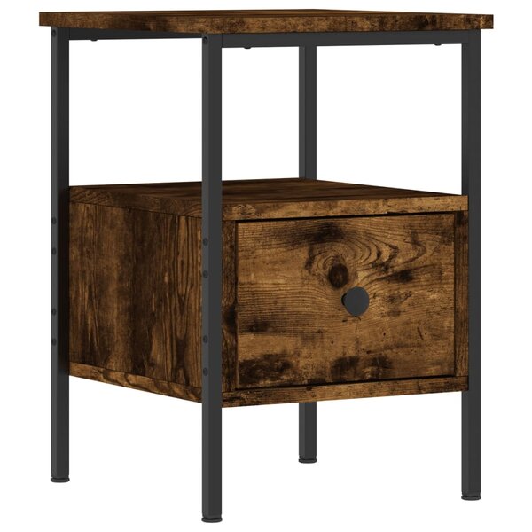 vidaXL Table de chevet chêne fumé 34x36x50 cm bois d'ingénierie