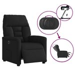 vidaXL Fauteuil inclinable électrique Noir Tissu