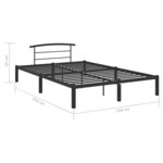 vidaXL Cadre de lit sans matelas noir métal 140x200 cm