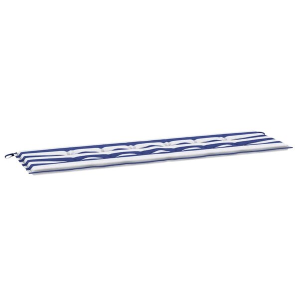 vidaXL Coussin de banc de jardin Striped Bleu et blanc 180 x 50 x 4 cm