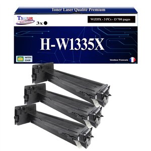 T3AZUR -3x Toners compatibles avec HP W1335X (335X) pour HP LaserJet MFP M438n  M440dn  M440n  M440nda  M442dn  M443nda