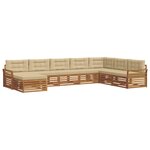 vidaXL Ensemble de canapés d'extérieur 8 pc Naturel et Beige