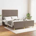 vidaXL Cadre de lit avec tête de lit Taupe 140x200 cm Tissu