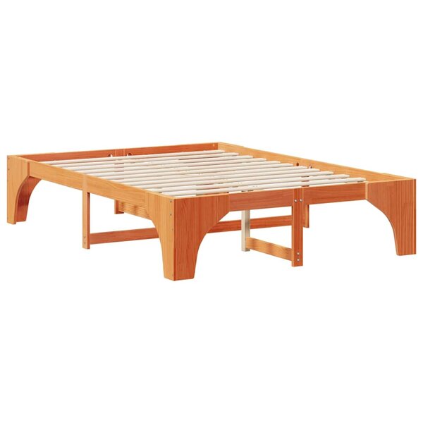 vidaXL Cadre de lit surélevé Marron 160 x 200 cm Bois massif en pin