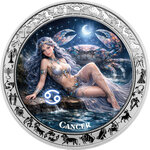 Monnaie CANCER Goddesses Zodiac 1 Oz Argent 5 Cedis Ghana 2026