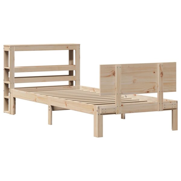 vidaXL Cadre de lit avec tête de lit 75x190 cm bois de pin massif