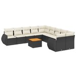 vidaXL Salon de jardin 11 Pièces avec coussins noir résine tressée