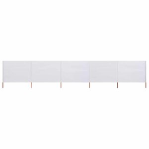vidaXL Paravent 5 panneaux Tissu 600 x 160 cm Blanc sable