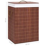 vidaXL Panier à linge avec 2 sections bambou marron 72 L
