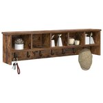 vidaXL Porte-manteau mural avec étagère Chêne fumé 100 x 16 x 26 cm