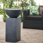 Heissner cuboïde de fontaine de terrasse 39x39x68 cm noir
