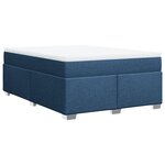vidaXL Sommier à lattes de lit avec matelas Bleu 160x200 cm Tissu