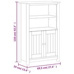 vidaXL Armoire de salle de bain BERG noir 69 5x34x110 cm pin massif