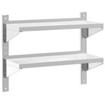 vidaXL Étagère murale à 2 niveaux 75x30x60 cm argenté acier inoxydable