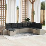 vidaXL Ensemble de canapé de jardin 8 Pièces Gris clair 55 x 62 x 69 cm