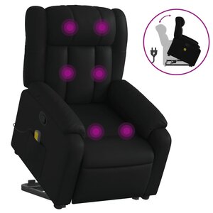 vidaXL Fauteuil inclinable de massage Noir Similicuir