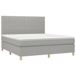 vidaXL Sommier à lattes de lit matelas et LED Gris clair 160x200 cm