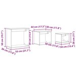 vidaXL Table Gigogne 3 Pièces Chêne noir 55 x 30 x 50 cm