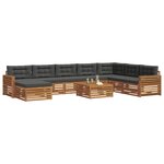 vidaXL Ensemble de canapés d'extérieur 9 Pièces Naturel et Anthracite