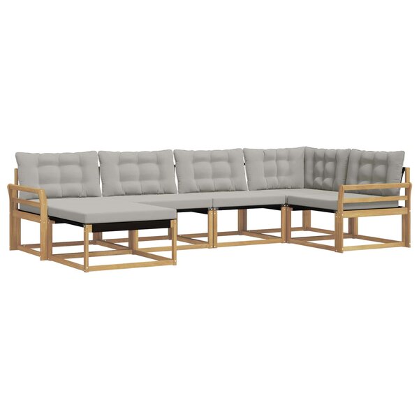 vidaXL Ensemble de canapés d'extérieur 6 pc Blanc et gris clair