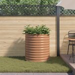 vidaXL Lit de jardin surélevé marron avec aspect bois 80x80x81 cm en acier