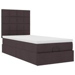 vidaXL Cadre de lit ottoman avec matelas marron foncé 80x200 cm tissu