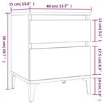 vidaXL Table de chevet Chêne fumé 40x35x50 cm