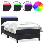 vidaXL Sommier à lattes de lit avec matelas noir 80x220 cm velours