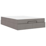 vidaXL Cadre de lit avec matelas Taupe 140 x 200 cm tissu