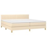 vidaXL Sommier à lattes de lit et matelas et LED Crème 200x200cm Tissu