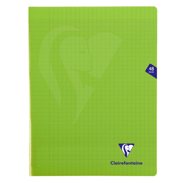 Cahier MIMESYS Piqué Polypro 24 x 32 cm 48 pages 90g Séyès Vert CLAIREFONTAINE