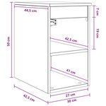 vidaXL Meuble de Salle de Bain In-between Gris béton 30 x 44 5 x 50 cm