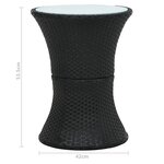 Vidaxl table d'appoint de jardin forme de tambour noir résine tressée