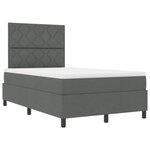 vidaXL Lit à ressorts avec matelas Gris foncé Petit lit double Tissu