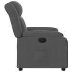 vidaXL Fauteuil inclinable en tissu gris foncé
