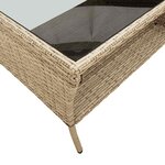 vidaXL Canapé de jardin 2places coussins et table beige résine tressée