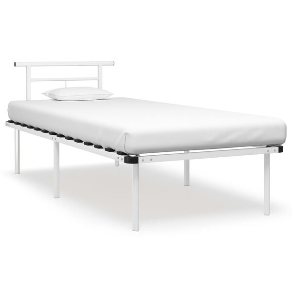 vidaXL Cadre de lit Blanc Métal 90x200 cm